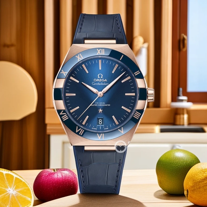 99新 Omega/欧米茄 星座曼哈顿新款蓝色全金公价204300准新闲置品