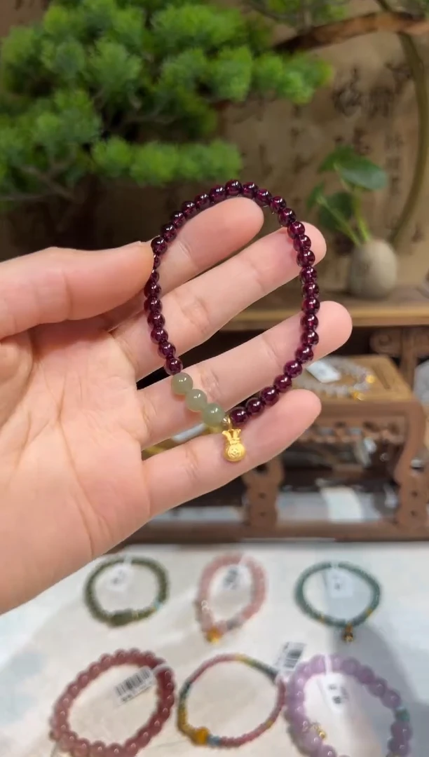 未镶嵌手链石榴石手饰@@