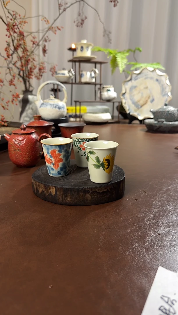 纯手绘草木灰小可乐杯 画片备注