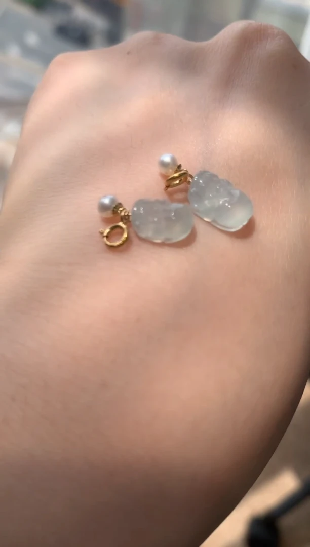 翡翠18K金镶嵌吊坠(不含链)貔貅多样性发货1件