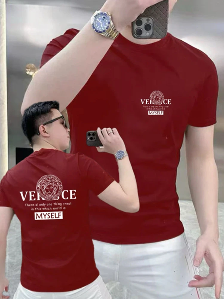 【冰丝液氨棉】美莎神夏季短袖t恤男欧痞帅印花大牌奢侈品高端欧货