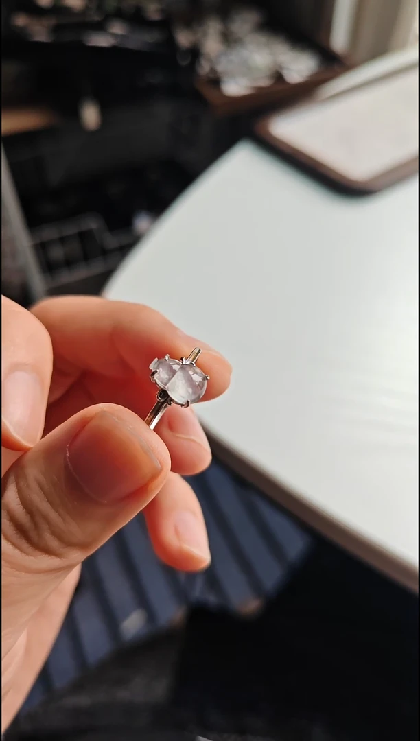 银S925镶嵌戒指翡翠翡翠戒指S925银镶嵌