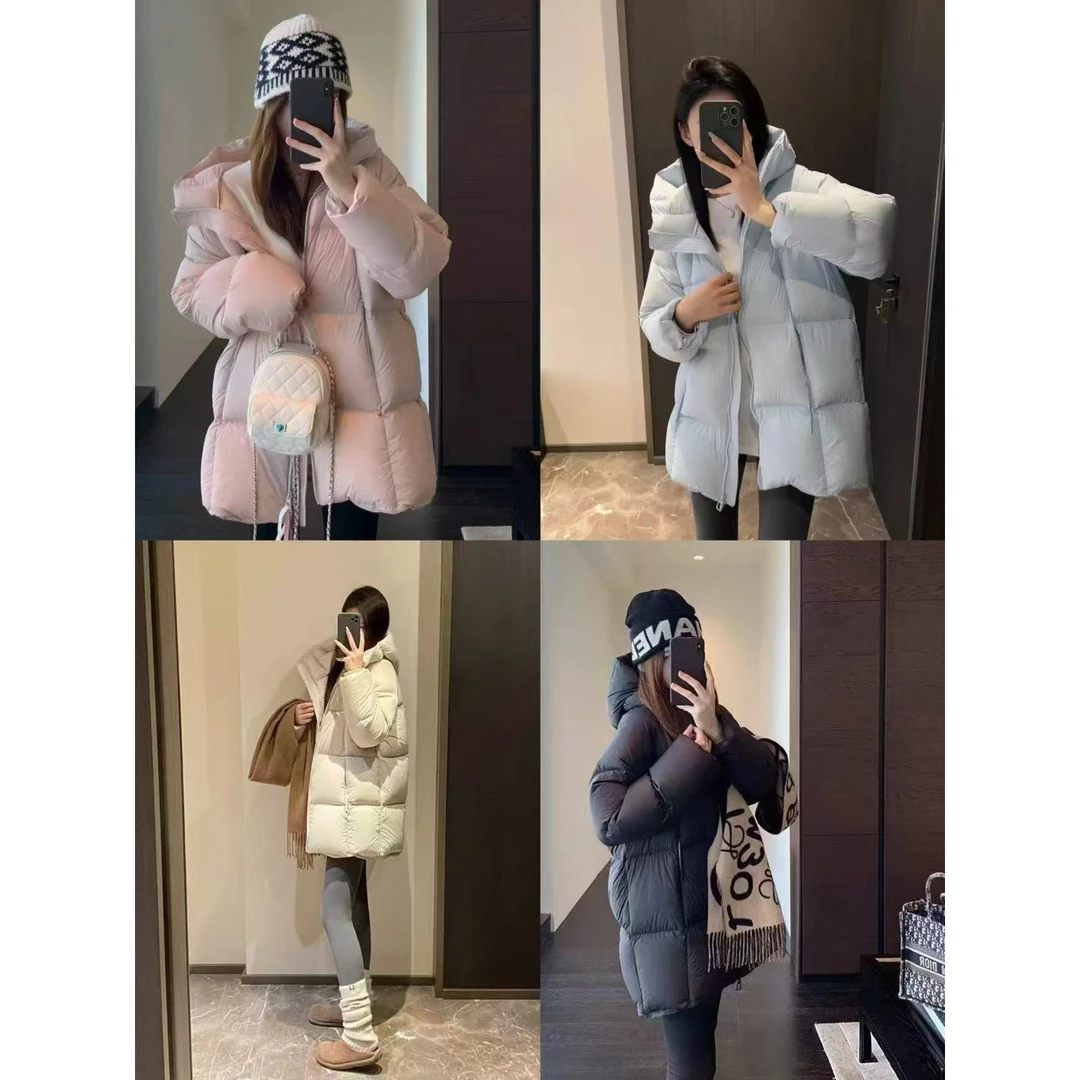 【小巧定制】506秋冬新款韩系休闲保暖中长款棉服外套大码女装