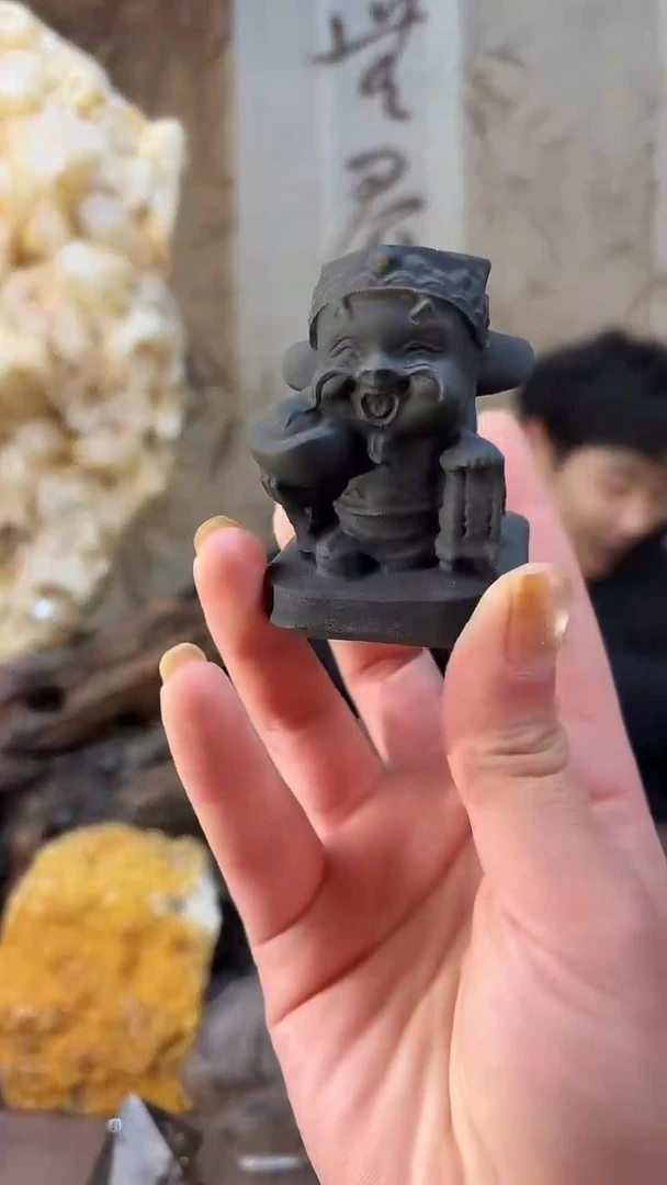 【闪购商品】水晶摆件未镶嵌黑yao石小财神