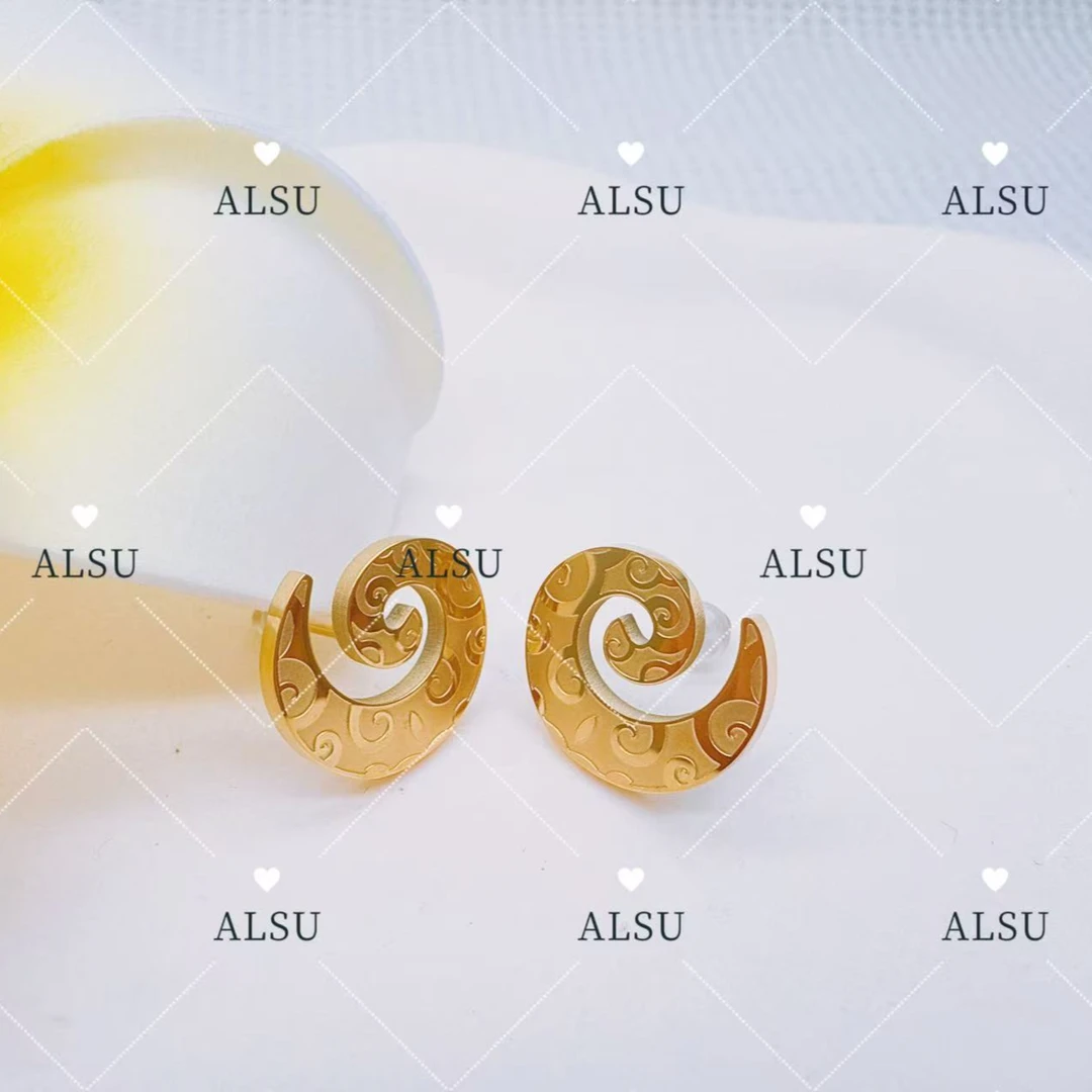 合金耳饰 ALSU原创经典民族风百搭耳钉时尚轻奢气质法式小众
