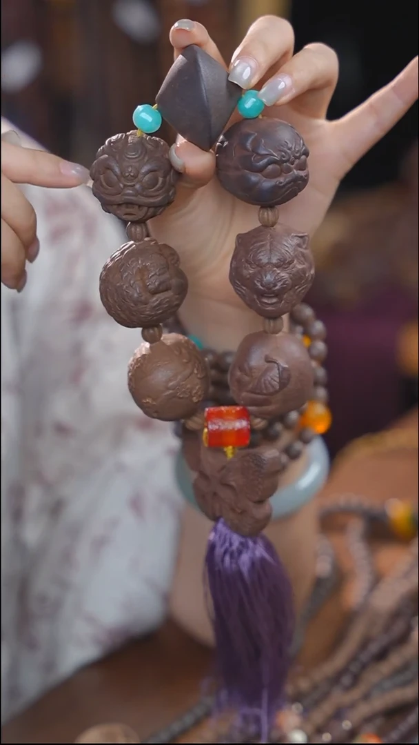 泥塑念慈+生命+次第香方 3.5花纹珠合集手持设计福利款