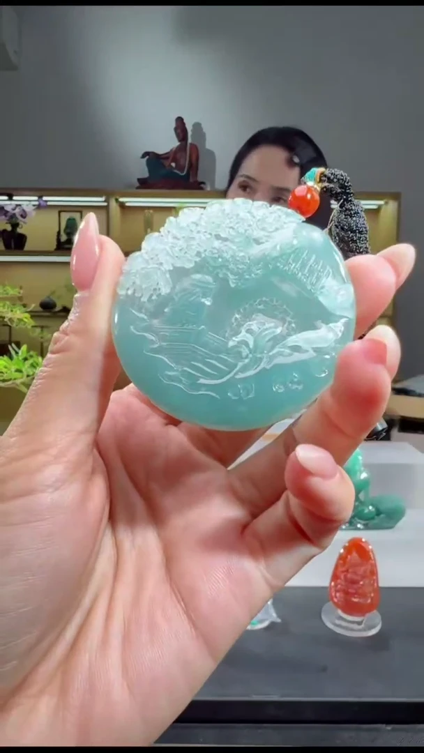 吊坠(不含链)未镶嵌翡翠山水牌（多样性发其一）