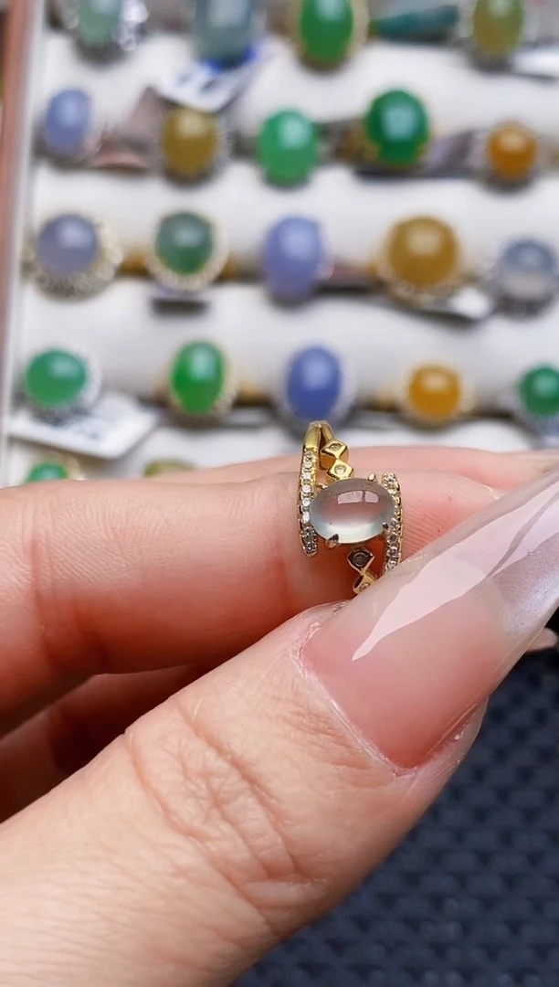 银S925镶嵌戒指翡翠3093