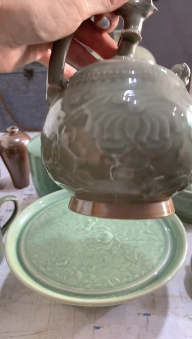 耀州窑瑕疵 中号倒流壶 釉下裂 处理【底款不挑】