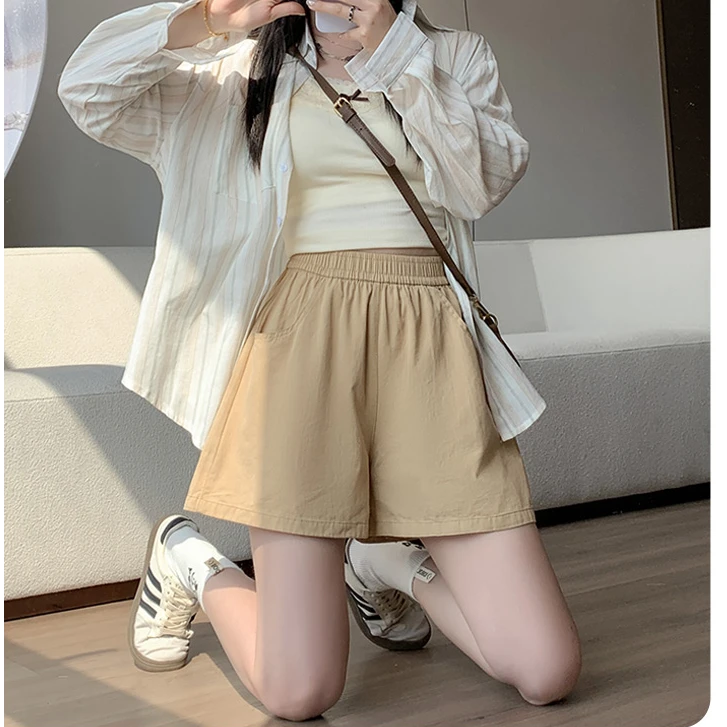 春夏新款显瘦水洗棉麻短裤休闲百搭外穿韩系百搭三分裤