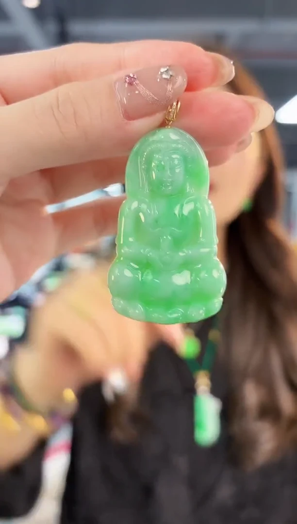 【闪购商品】翡翠颈饰18K金镶嵌缅料A货/支持复检/一件