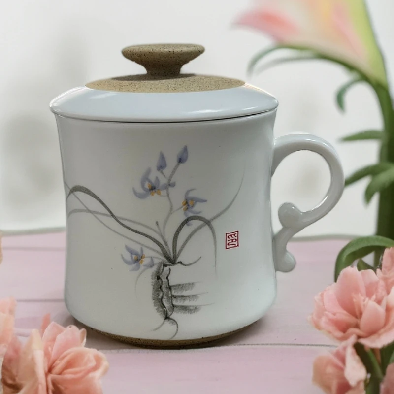 手绘时尚过滤茶杯/自带过滤办公杯F051