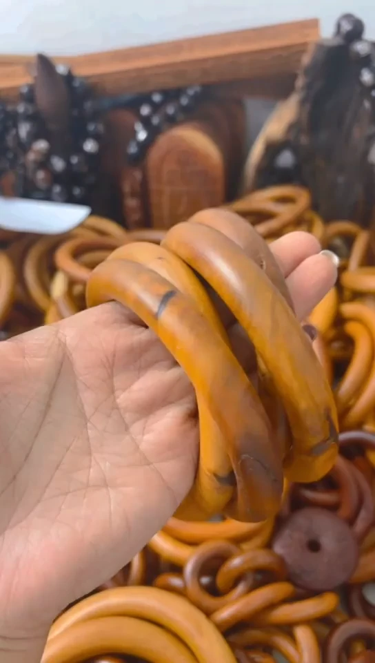 【闪购商品】枣木木雕乾坤圈微瑕80圈口一物一拍