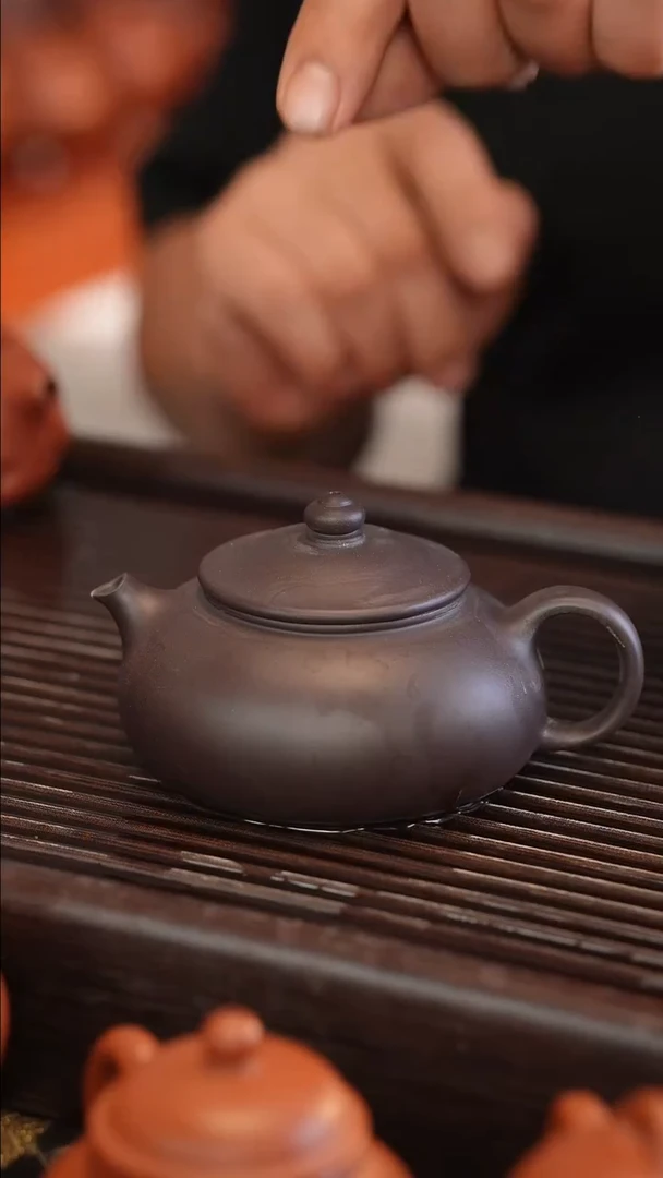 茶壶紫砂紫茄泥寒江