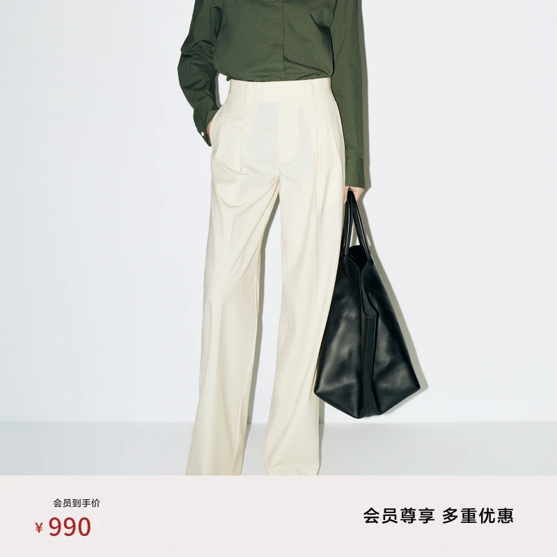 【精英衣橱系列】edition雅丹风直筒绵羊毛西裤气质#EBD1PAT014