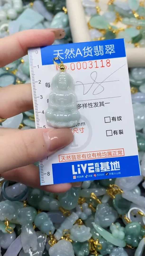 颈饰未镶嵌翡翠净货挂件-3118