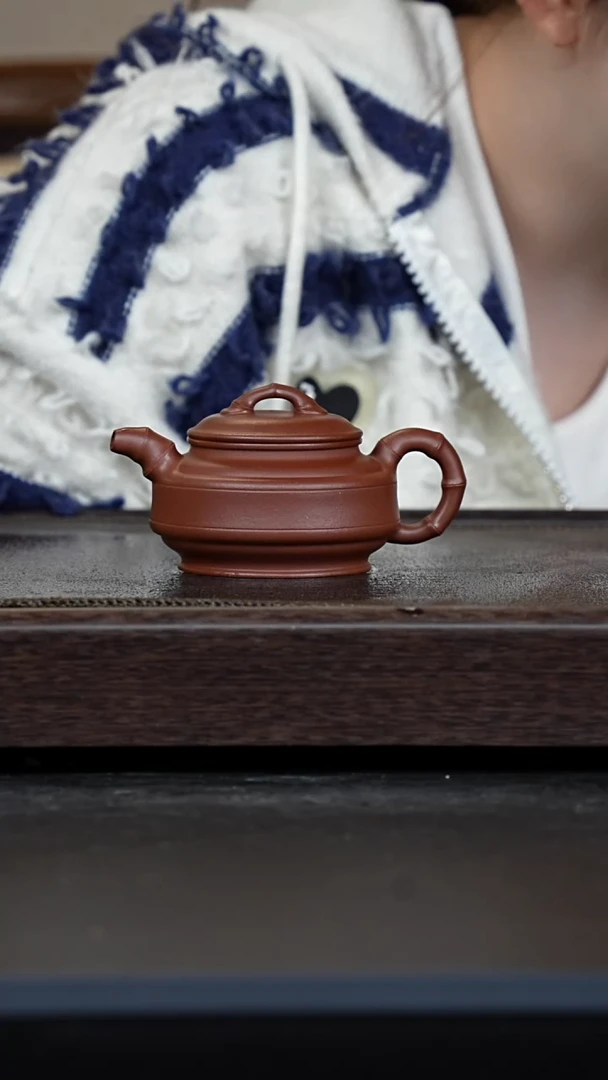 【闪购商品】紫砂茶壶孤品微瑕底槽青双线竹鼓