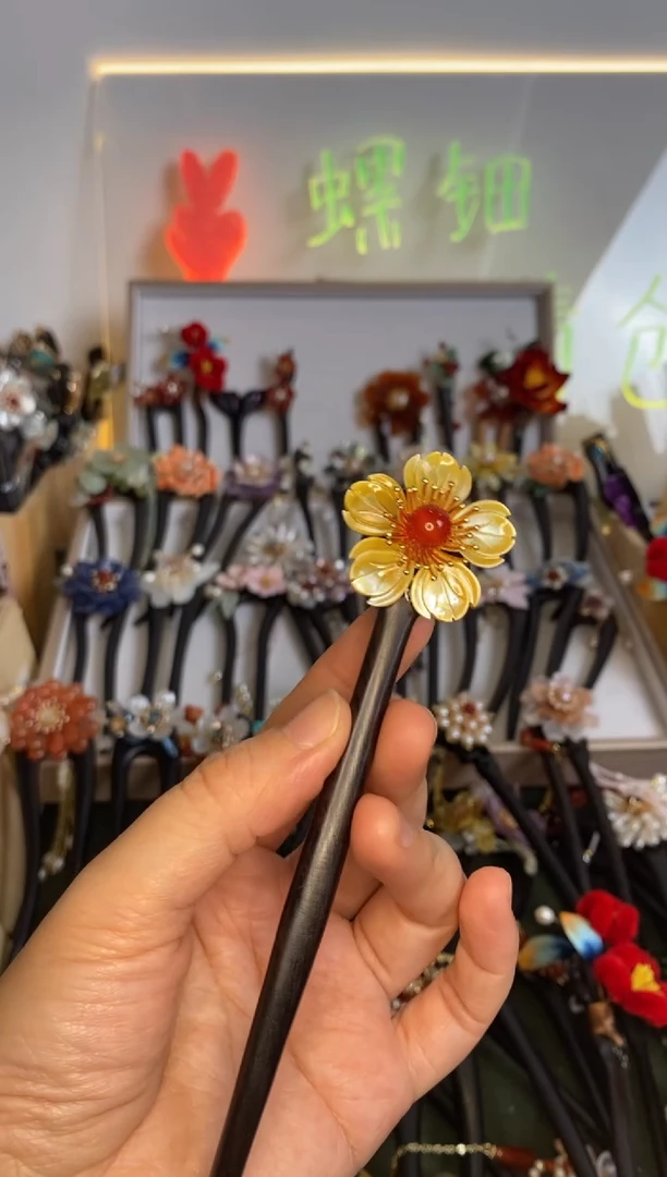 非金属木质忆*15  美丽发簪