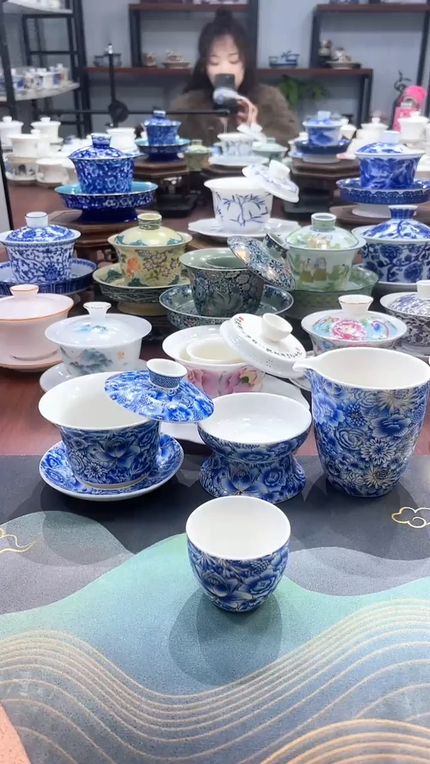 【闪购商品】小号青花马蹄6杯套装不加礼盒