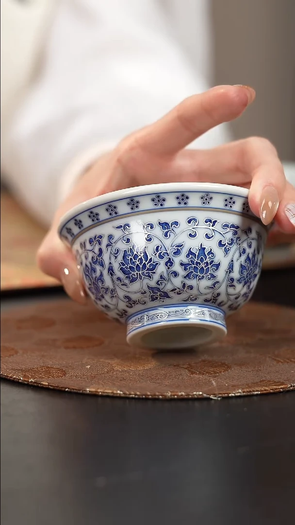 【闪购商品】杯四景堂青花描银