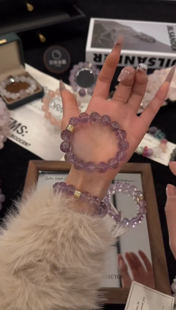 合金手链水晶紫水晶x3460