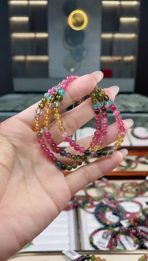 未镶嵌老矿碧玺三圈手串5mm+碧玺（多样性发一条）T