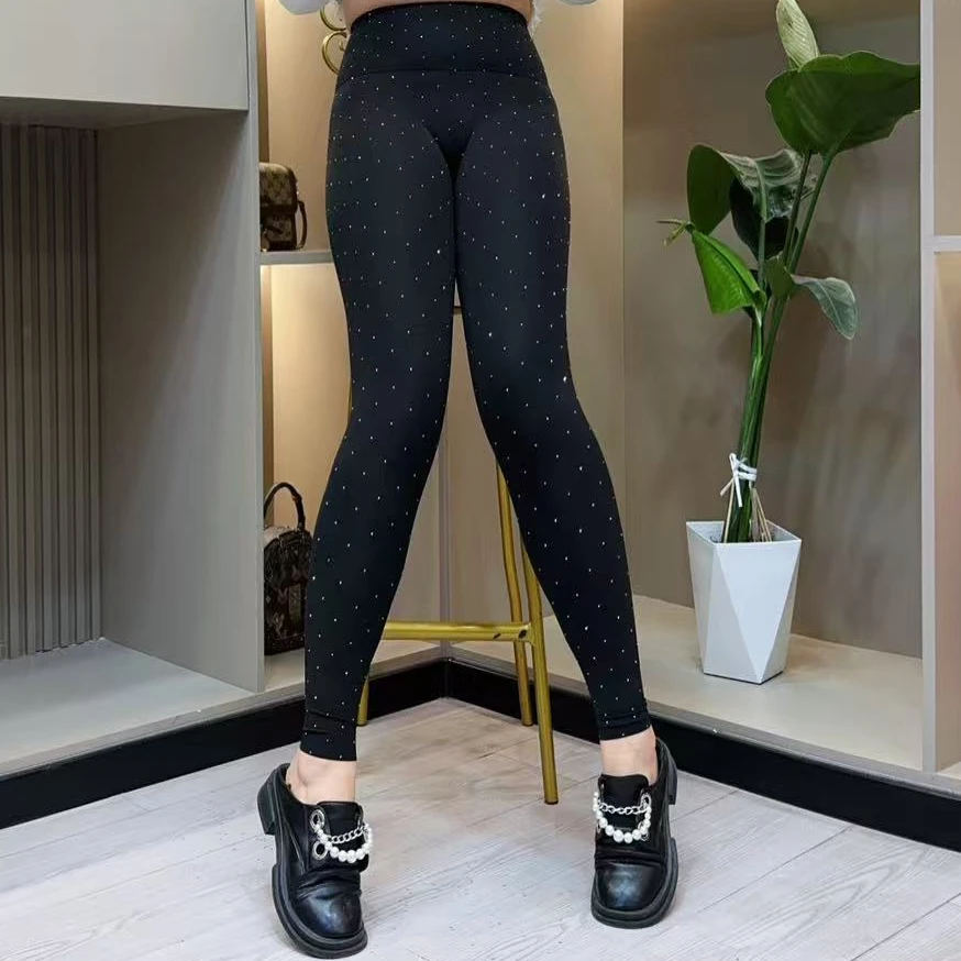 洋气芭比裤-果 2516时尚亮闪高弹打底舒适百搭款胖MM大码女装新款