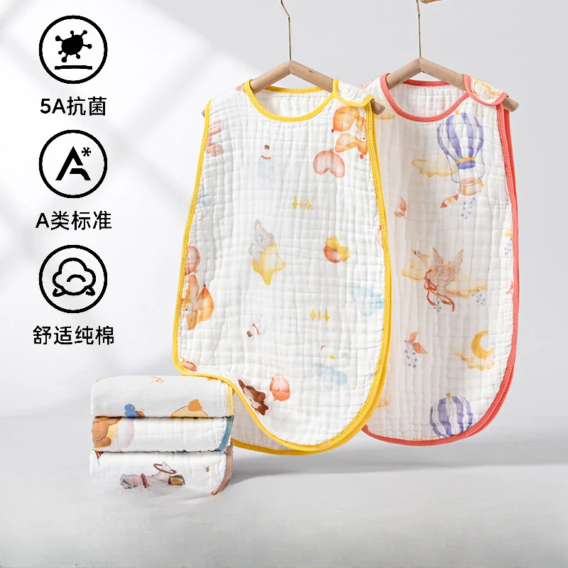 马甲睡袋纯棉神器透气新生儿婴幼儿加厚分腿护肚可拆夹棉背心式