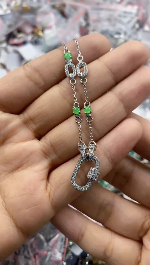 银S925镶嵌戒指翡翠444            10