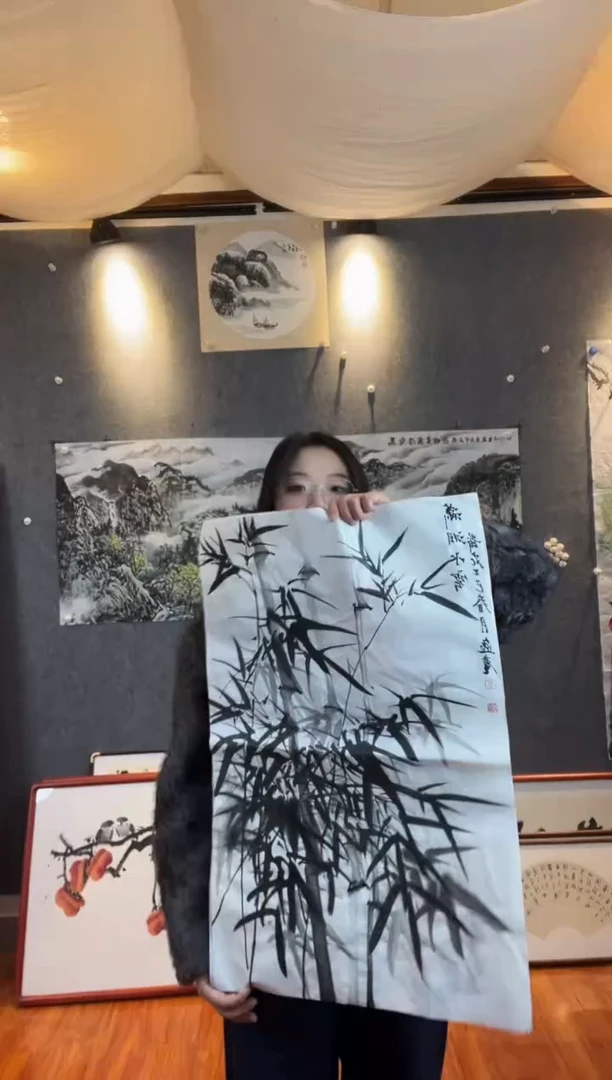 国画四尺三开花鸟