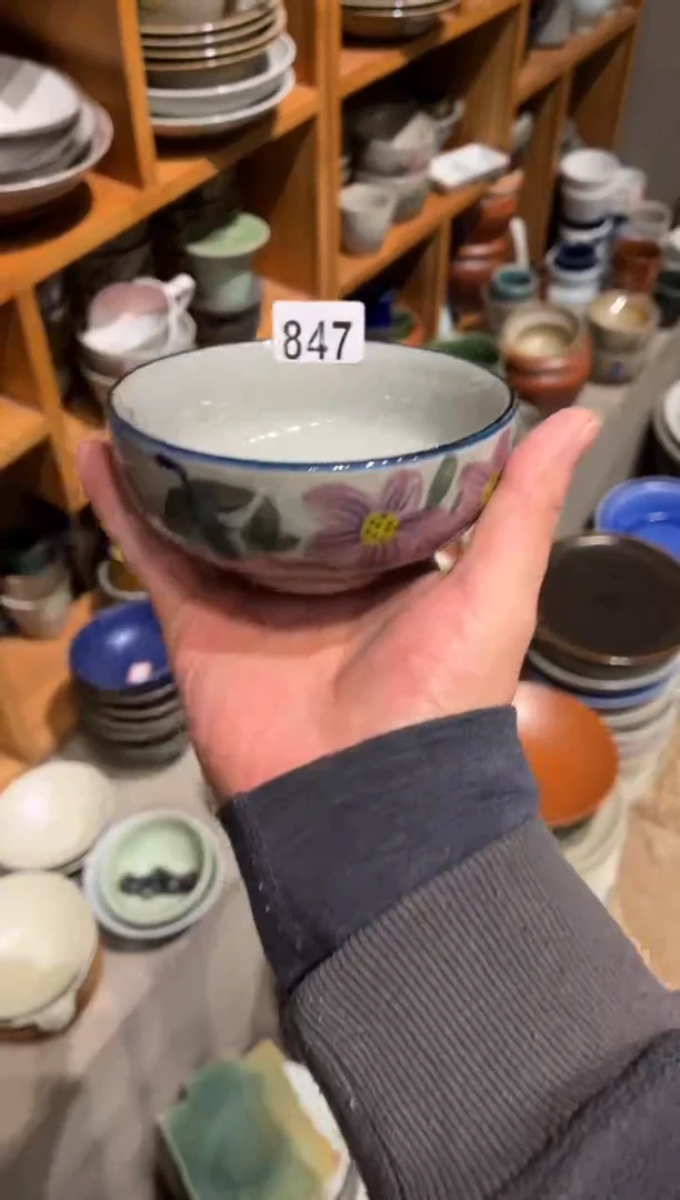 【闪购商品】瓷片847手绘桃花饭碗6个