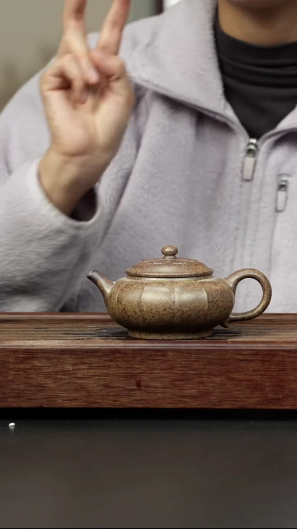 紫砂茶壶本绿柴烧 巨轮