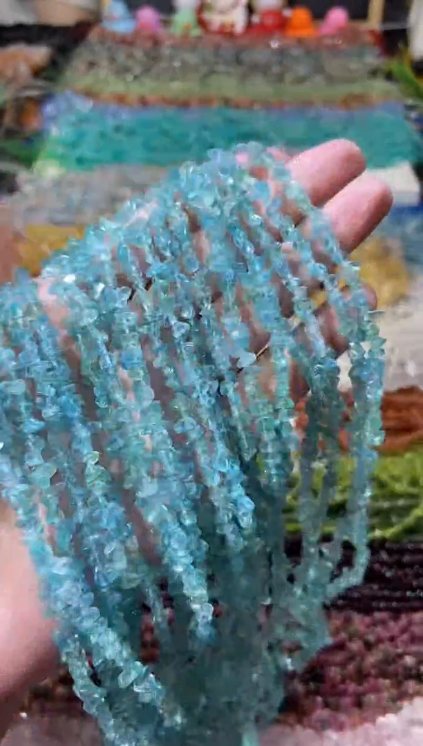 水晶珠宝半成品未镶嵌小蓝磷灰