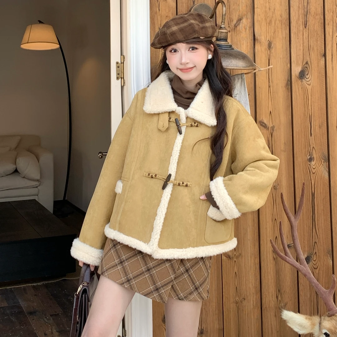 慕兔法式洋气小个子拼接长袖短外套女2025秋新款宽松百搭显瘦上衣