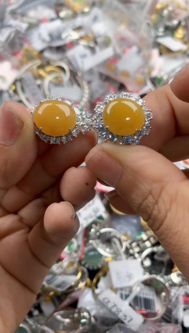 银S925镶嵌戒指翡翠666----8