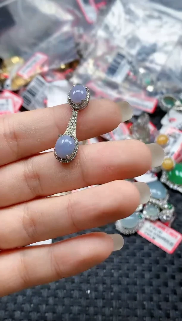 银S925镶嵌戒指翡翠天然A货缅甸翡翠