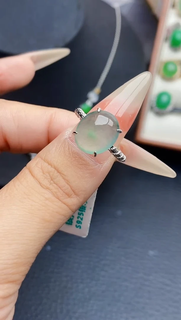 银S925镶嵌戒指翡翠2571