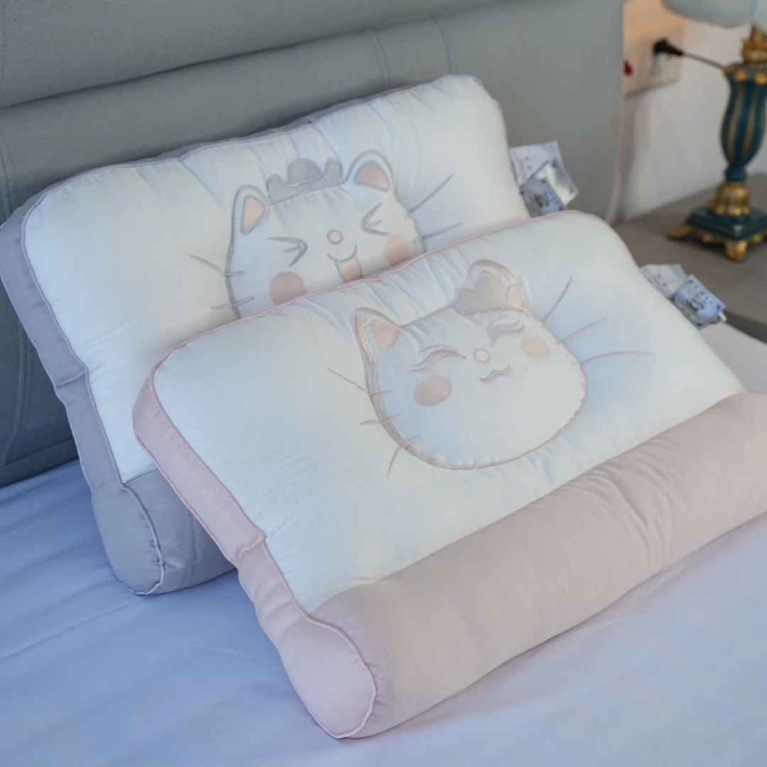 夏款丝滑-全棉三防护颈枕助睡眠枕头A类纯棉抗菌酒店单人柔软枕芯