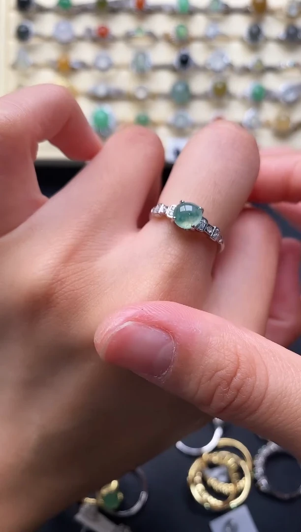 银S925镶嵌戒指翡翠111111111+9