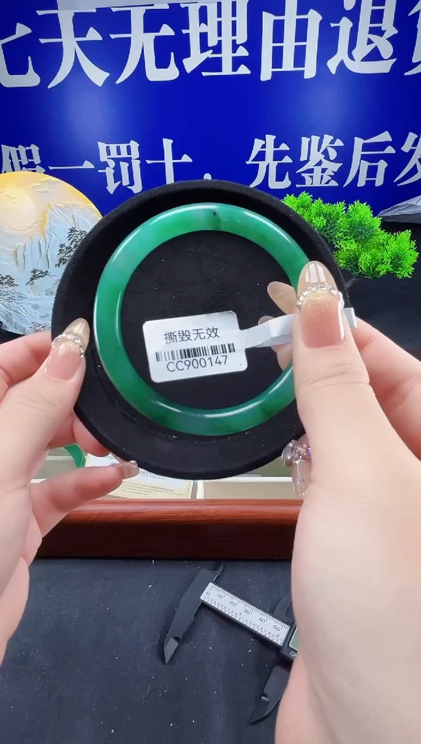 未镶嵌手镯石英质玉（非洲翠）圈口57