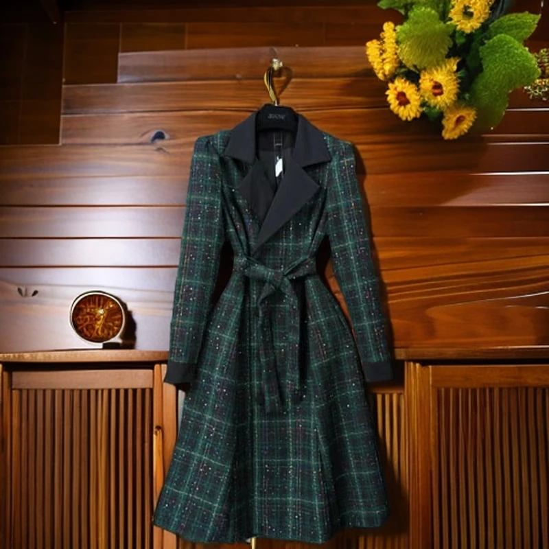 2025春秋季新款时尚优雅大气显瘦大衣风衣连衣裙RM