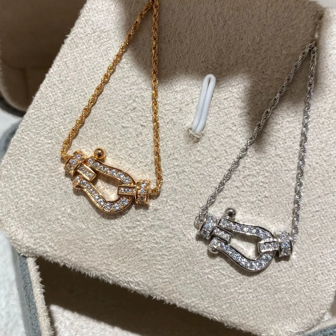 合金项链 马蹄项链 高级带钻经典