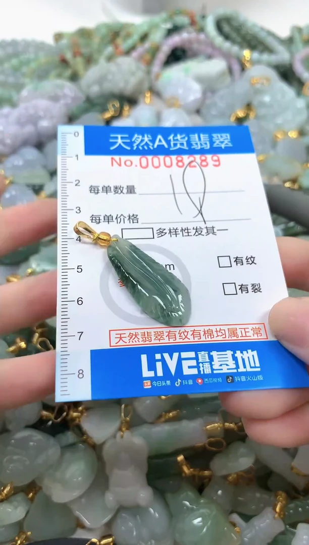 颈饰未镶嵌翡翠净货挂件-8289