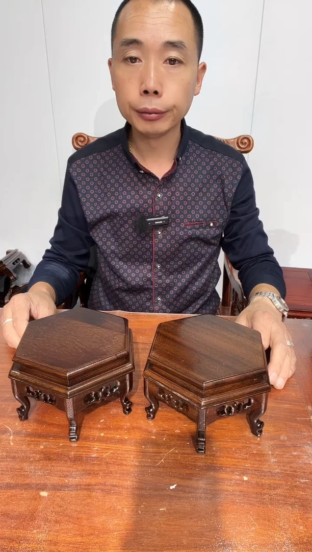 木六角方台黑色2个14*16*10