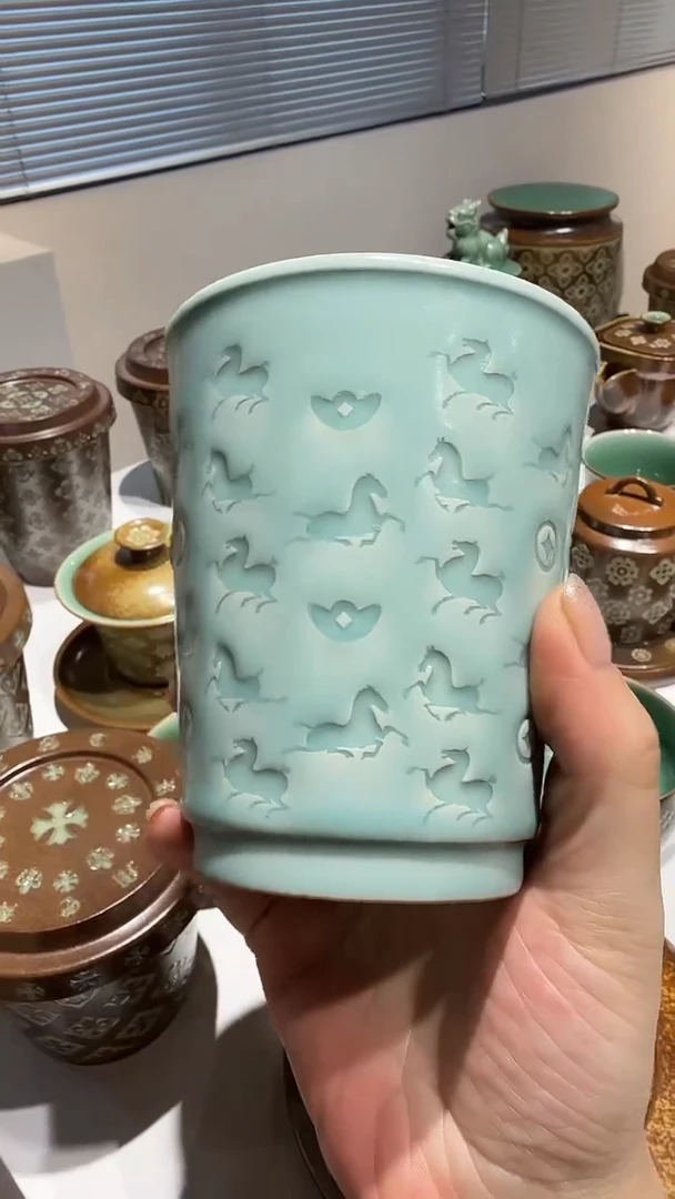 青瓷手工茶器包邮