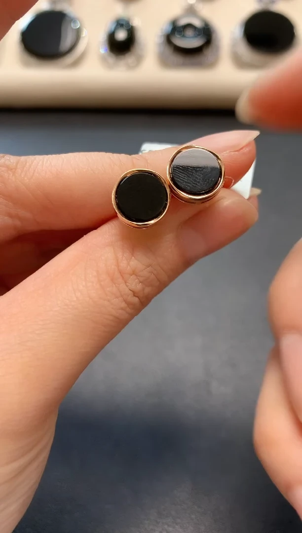 18K金镶嵌翡翠耳饰A2 多样性发货一件