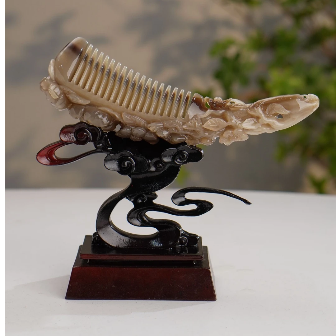 B牦牛角白水牛黑金刚羊角梳子定制款多样性发一