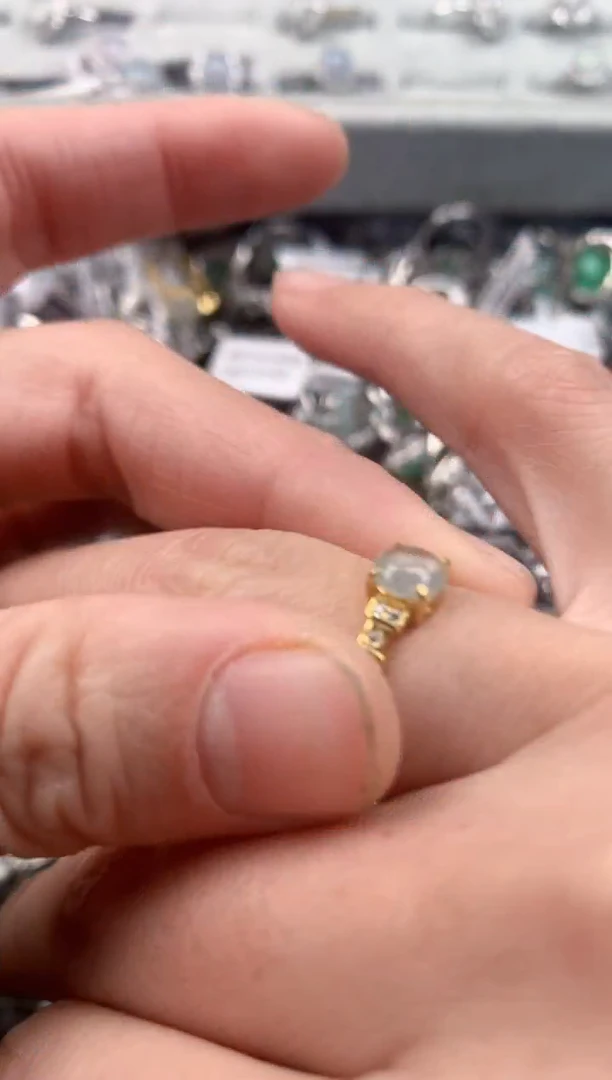 银S925镶嵌戒指翡翠1                           1