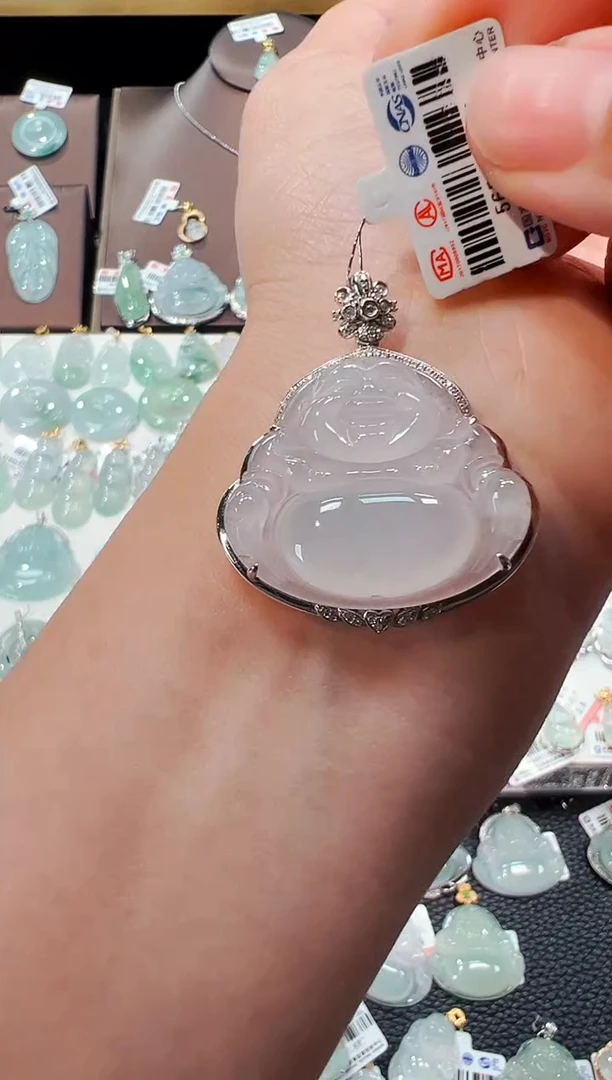 【闪购商品】翡翠吊坠(不含链)18K金镶嵌佛公吊坠737