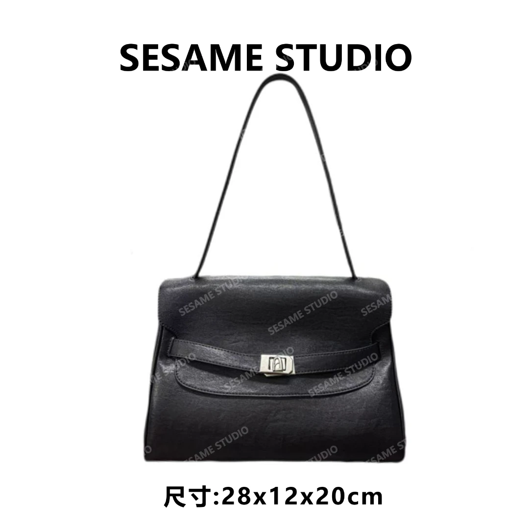 【芝麻集】SD-5859-黑色RAIN.CUN休闲时尚百搭腋下女包